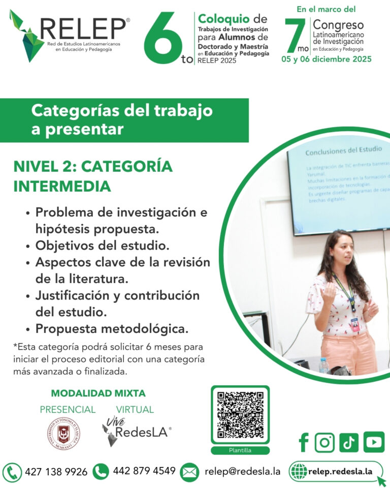 CATEGORÍA INTERMEDIA - 6TO COLOQUIO RELEP 2025 relep.redesl.la