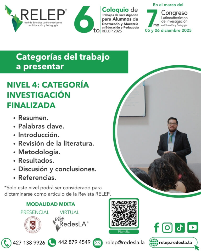 CATEGORÍA INVESTIGACIÓN FINALIZADA - 6TO COLOQUIO RELEP 2025 relep.redesl.la