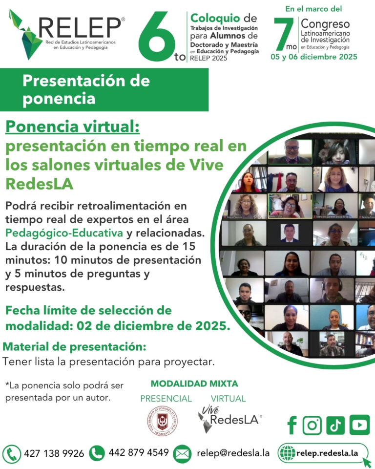 PONENCIA VIRTUAL - 6TO COLOQUIO RELEP 2025 relep.redesl.la