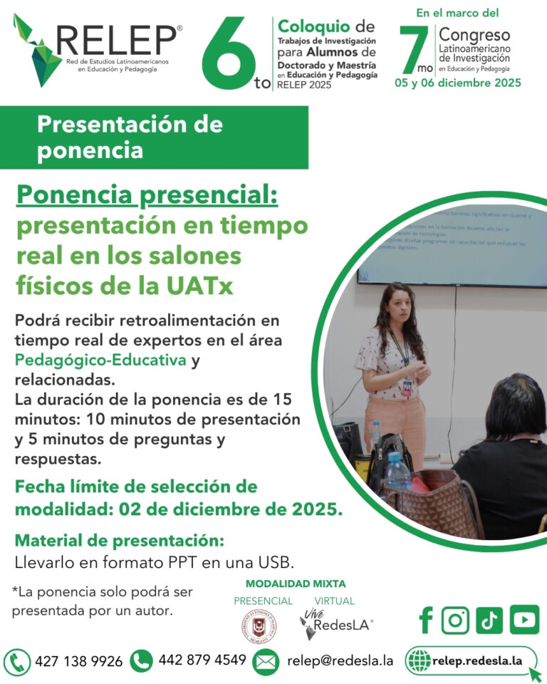 PONENICA PRESENCIAL - 6TO COLOQUIO RELEP 2025 relep.redesl.la